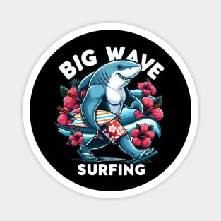 Surf's Up: Fun Shark With A Surfboard For Big Wave Surfing Magnet